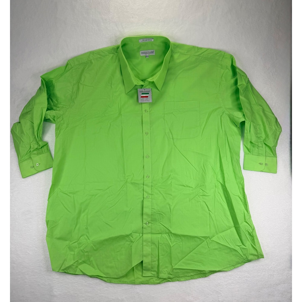 Daniel Ellissa Apple Green Dress Shirt DS3001 Mens 22.5 35-36‎ Long Sleeve NEW